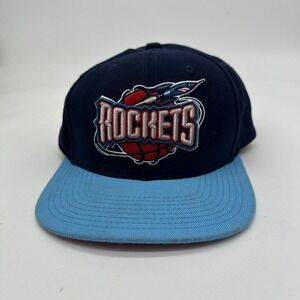Houston Rockets Mitchell & Ness Baseball Hat Mens OS Blue NBA Basketball EUC